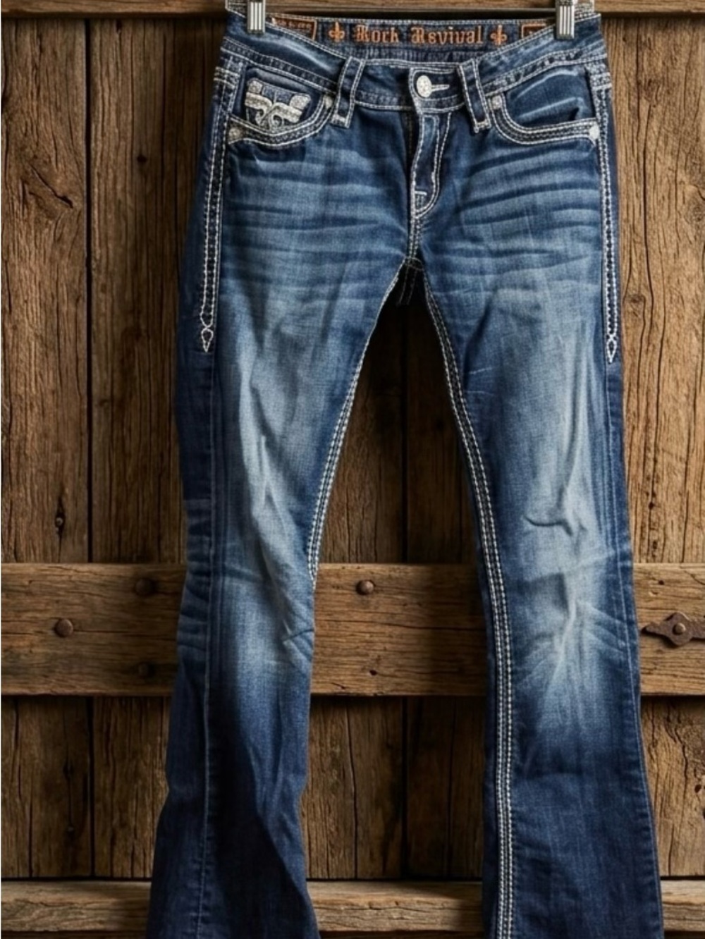 Rock Revival Women’s Distressed Blue Denim Jeans